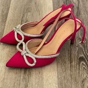 Pink Women's Heels with Bow Detail